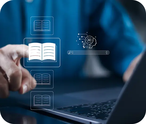 Digital learning library on a laptop